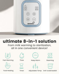 GROWNSY Bottle Warmer with digital display showing precise temperature control.