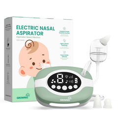 GROWNSY electric nose suction for baby demonstrates compact design for quick nasal relief on the go.