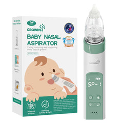 GROWNSY nasal aspirator front view in green for portable nose cleaning