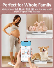 GROWNSY Scale with 330-lbs capacity suits babies, pets, and adults.