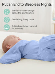 GROWNSY swaddle with open foot design to accommodate taller babies and prevent overheating.