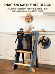 GROWNSY toddler tower safety net extended for added protection