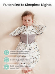 GROWNSY swaddle foot-button detail shows soft edges and foot freedom options