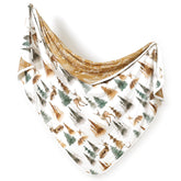 GRSSDER baby blanket with deer-pattern folded for gift-ready presentation.