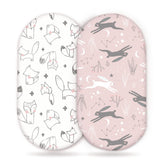 GRSSDER bassinet sheets in soft-knit fabric for breathable baby comfort.