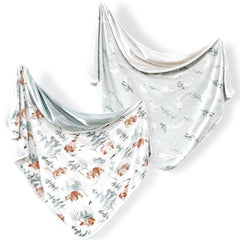 GRSSDER bear-design swaddle blanket close-up shows plush texture for cozy newborn comfort.