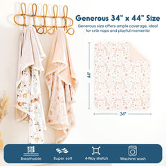 GRSSDER Pink Flora swaddle blanket folded to show double-layer warmth