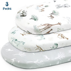 GRSSDER elastic-bottom demonstrates safe, snug positioning on bassinet shapes.