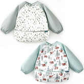 GRSSDER long sleeve baby bib soft material provides gentle skin contact during meals.