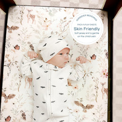 GRSSDER mini crib sheets with elastic-fit for quick changes.