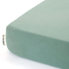 Close-up of GRSSDER muslin fabric showing soft texture ideal for sensitive skin