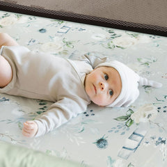 GRSSDER Pack n Play Sheets with elastic-band secure fit for easy mattress swaps.