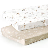 GRSSDER rabbit pattern close-up on a soft changing pad cover for nursery charm