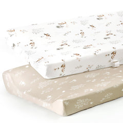 GRSSDER rabbit pattern close-up on a soft changing pad cover for nursery charm