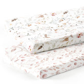 GRSSDER changing pad cover in blush floral detail offers soft, breathable comfort