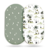 GRSSDER stretchy bassinet sheet close-up shows soft jersey fabric for comfort