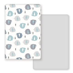 GRSSDER stretchy jersey-knit mini crib sheets with elastic pocket for secure fit.
