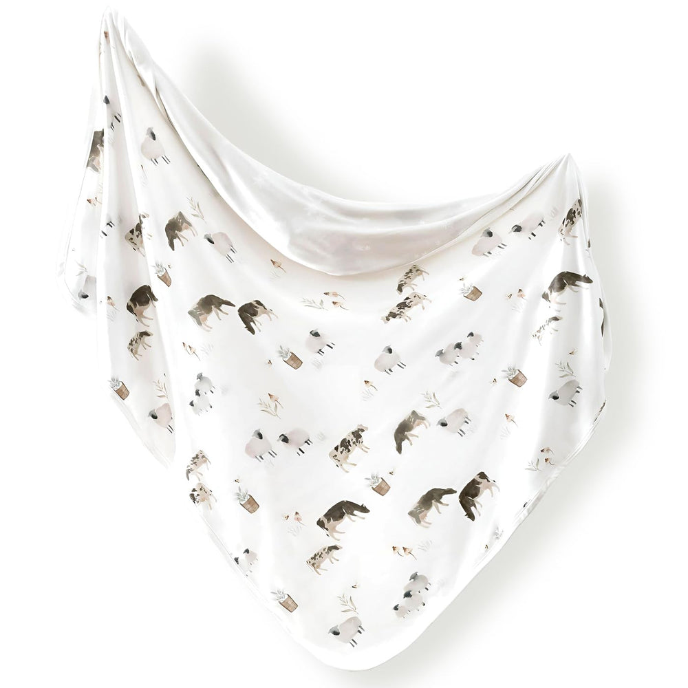 GRSSDER super-soft stretchy jersey swaddle blanket showcases plush texture and gentle breathability.