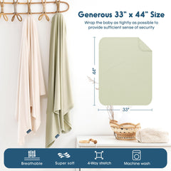 GRSSDER swaddle blanket stretchy jersey-knit supports secure cocoon swaddling and easy handling.
