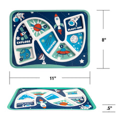 GSM Brands Kids Dinner Plate 7-Divided Portions Closeup promotes balanced meals and portion awareness