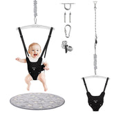 G TALECO GEAR baby jumper with ceiling hook shows adjustable height for growing babies.