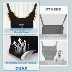G TALECO GEAR saddle seat keeps baby upright for safe bouncing.