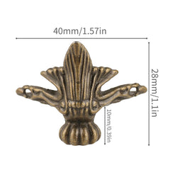 GTHER antique box leg bronze close-up highlights engraved vintage detail for jewelry boxes.