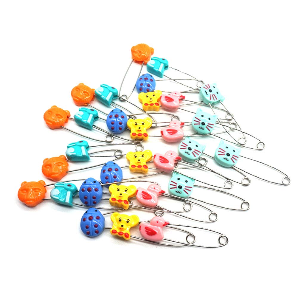 GTONEE adorable animal baby safety pins secure clips for gentle fastening of baby clothes
