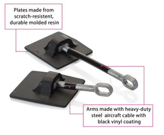 Guardianite 2-pack refrigerator lock close-up emphasizes the strong adhesive tape.