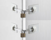 Guardianite 2-pack refrigerator lock on fridge with keyed padlock for safety.