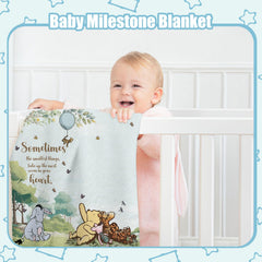 Guawubiang Winnie blanket in use during baby photos, ideal for monthly milestone shots