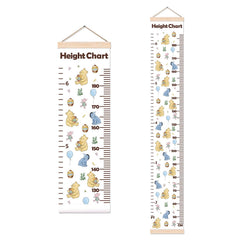 Guawubiang Winnie height chart canvas in wooden frame for stylish nursery growth tracking.
