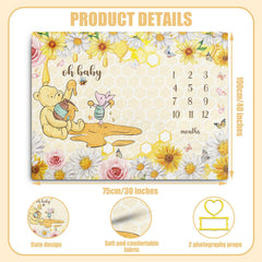 Guawubiang Winnie milestone blanket closeup fabric texture for cozy baby shoots
