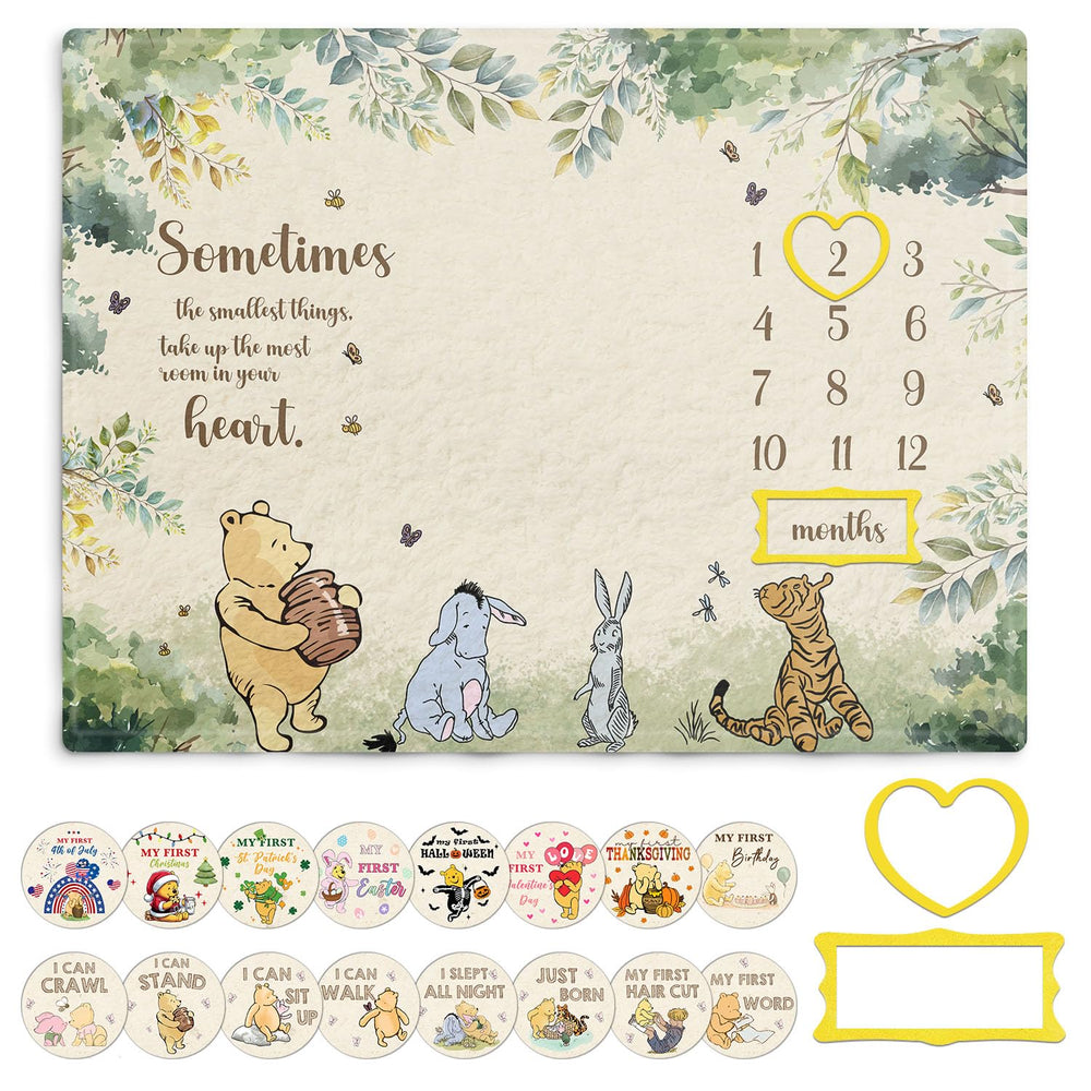 Guawubiang Winnie milestone blanket flat lay for cozy newborn moments in photos
