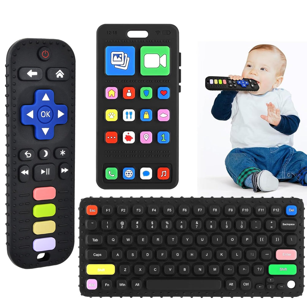 GUIGUZHJ teether phone toy boosts gum comfort with familiar play