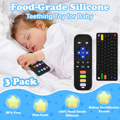 GUIGUZHJ teether remote toy aids grasp and fine motor skills