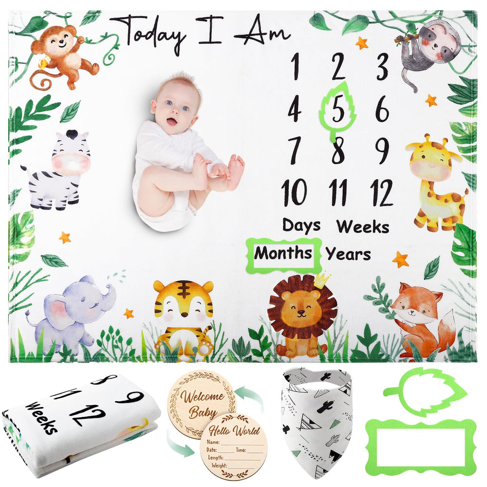 Guiqulai milestone blanket soft flannel for newborn photos