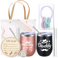 Guiqulai new mom gift set with mom and dad tumblers for celebratory toasts and daily refreshment