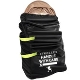 Guiseapue Stroller Bag in airplane setup protects stroller during travel.