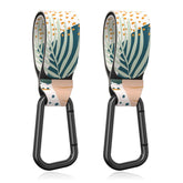 Gukeniu stroller hooks abstract leaf securely wrap around any stroller handle for holding bags.