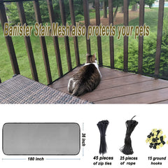 Gulissa baby safety net installation demonstrates simple, tool-free securing on rail posts.
