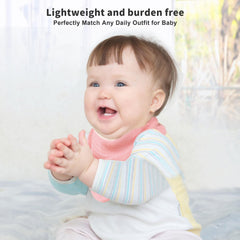 GUNTAIL baby-wearing model demonstrates adjustable magnetic closure for growing necks.
