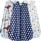 GUNTAIL baby sleep sack elephant pattern provides gentle warmth.