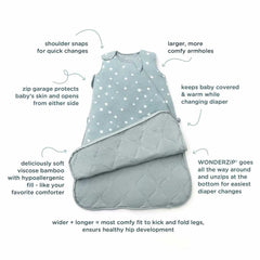 GUNAMUNA Dream Sleep Sack 1.0 TOG fabric provides plush warmth for mild nights.