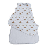 GUNAMUNA baby sleep sack with teddy print offers cozy warmth for peaceful naps.