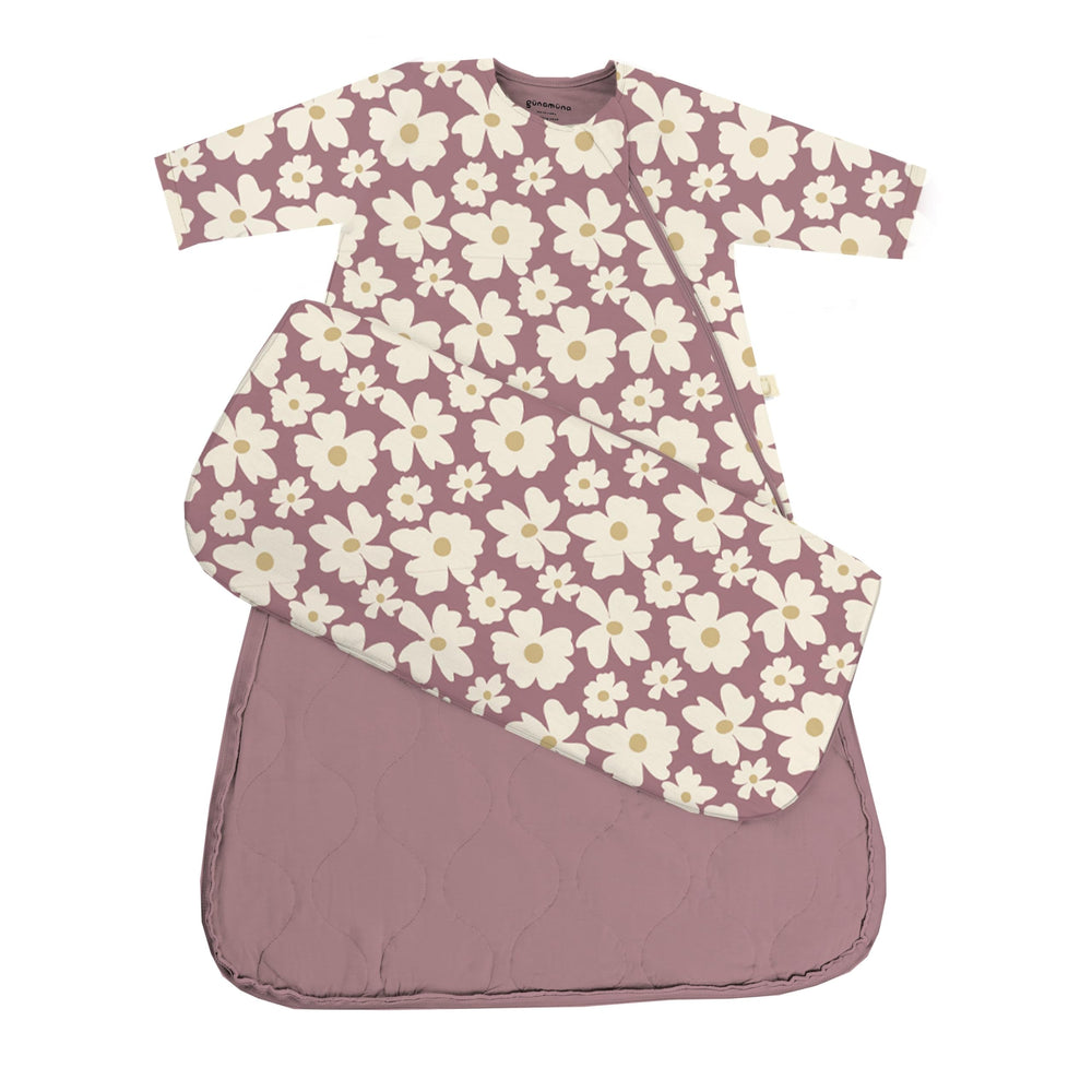 GUNAMUNA Blossom sleep sack front view promotes safe, comfortable sleep for babies.