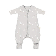 gunamuna footie sleep sack with diaper-zip for quick diaper changes and cozy sleep.
