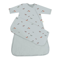 GUNAMUNA Woof sleep sack front view with wearable design and full-length zipper.