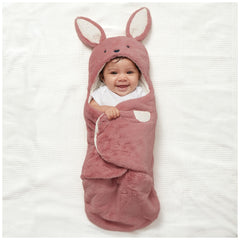 GUND hooded plush blanket for newborns provides secure head coverage and soft comfort.