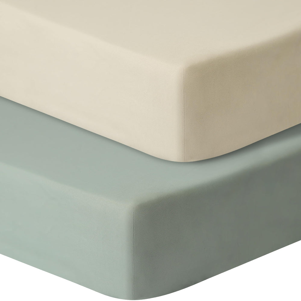 GUNTAIL baby crib sheets offer a 52x28x8 fit for a snug, flat surface.